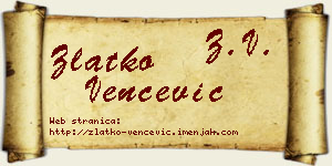 Zlatko Venčević vizit kartica